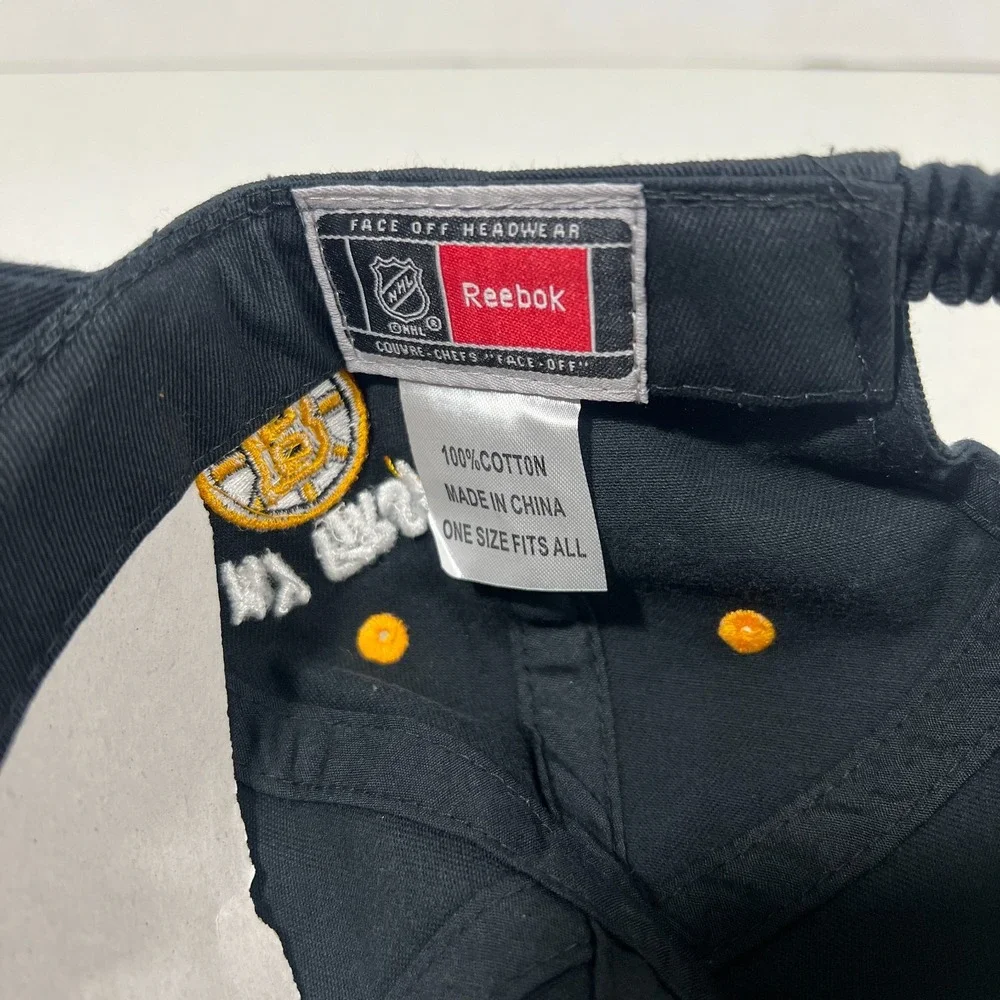 Reebok Kids One Size Black Boston‎ Bruins NHL Adjustable My First Cap Hat NWOT